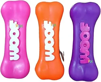 Imported Squeaky Vinyl Toy Woof Bone