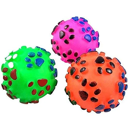 Imported Squeaky Vinyl Toy Ball with Large Paw