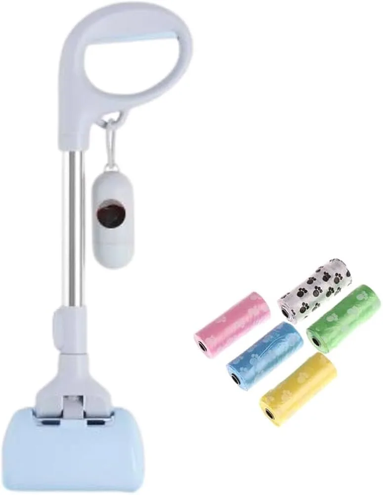 Imported Pet Scooper with Steel Rod (With Poop Bag Dispenser & Roll)