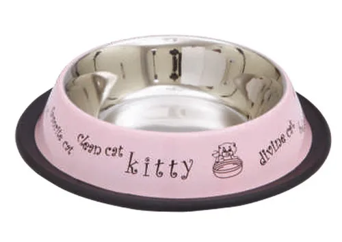 Printed Single Diner Bowl with Fixed Black Rubber Base