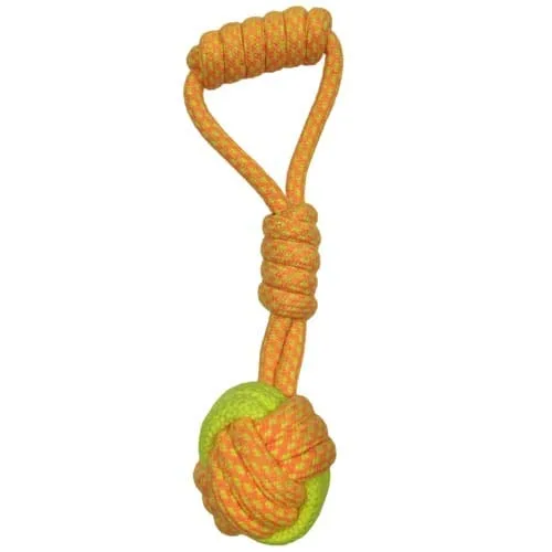 Polyester-Cotton Rope Ball Toy with Knot Handle