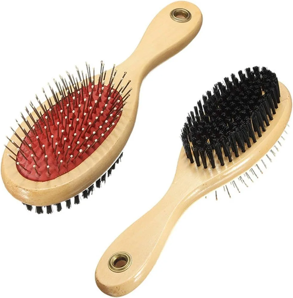 Imported Wooden Handle Double Side Pin Brush