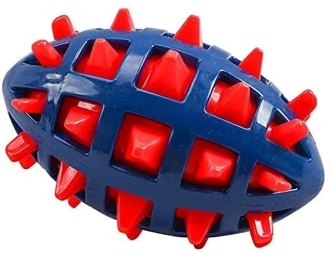 Imported TPR Squeaky Spike Rugby Toy