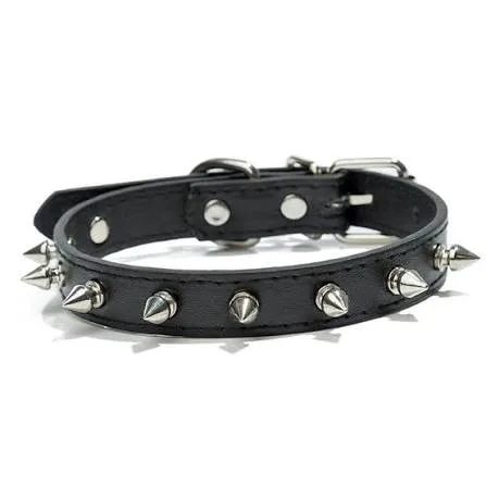 Leather Collar with Spikes