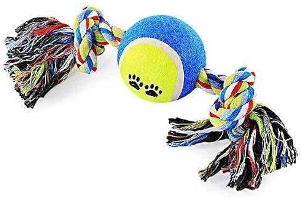 Polyester-Cotton Rope Double Knot Toy with Ball