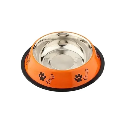 Printed Single Diner Bowl with Fixed Black Rubber Base