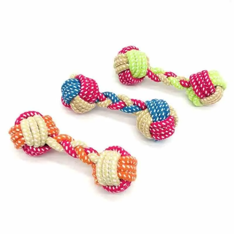 Polyester-Cotton Rope Dumble Toy with Ball