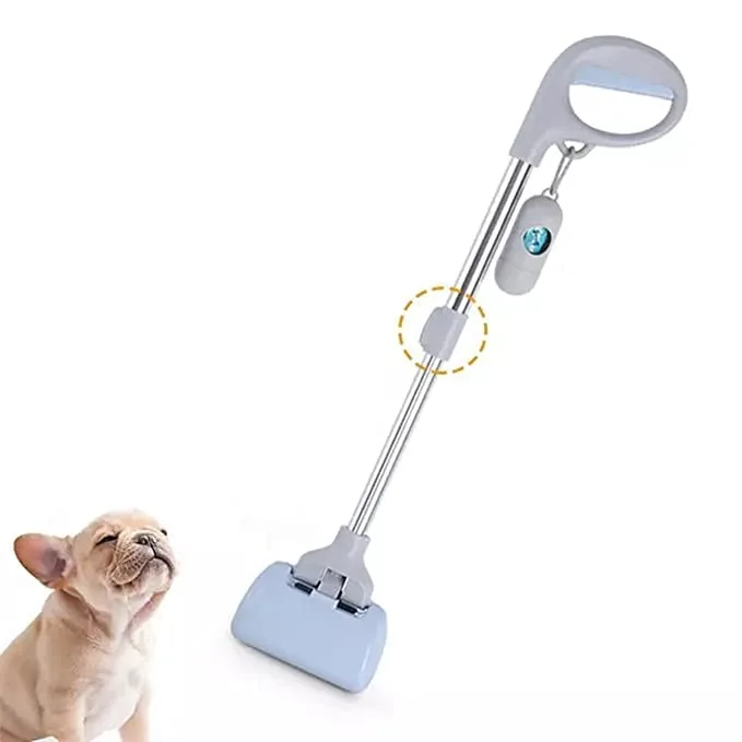 Imported Pet Scooper with Steel Rod (With Poop Bag Dispenser & Roll)