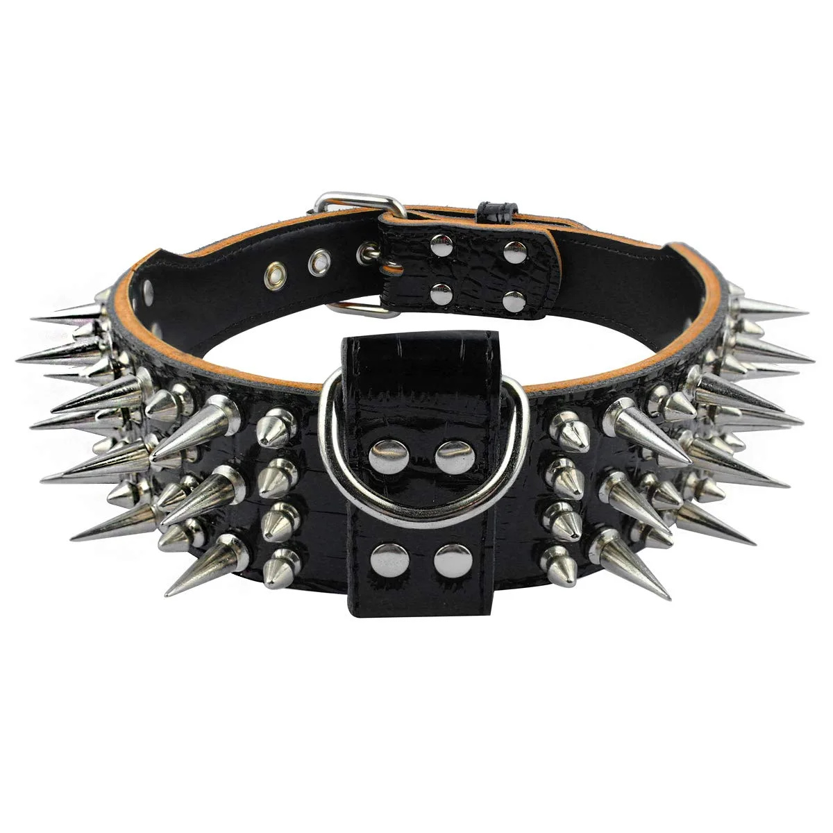 Leather Collar with Spikes